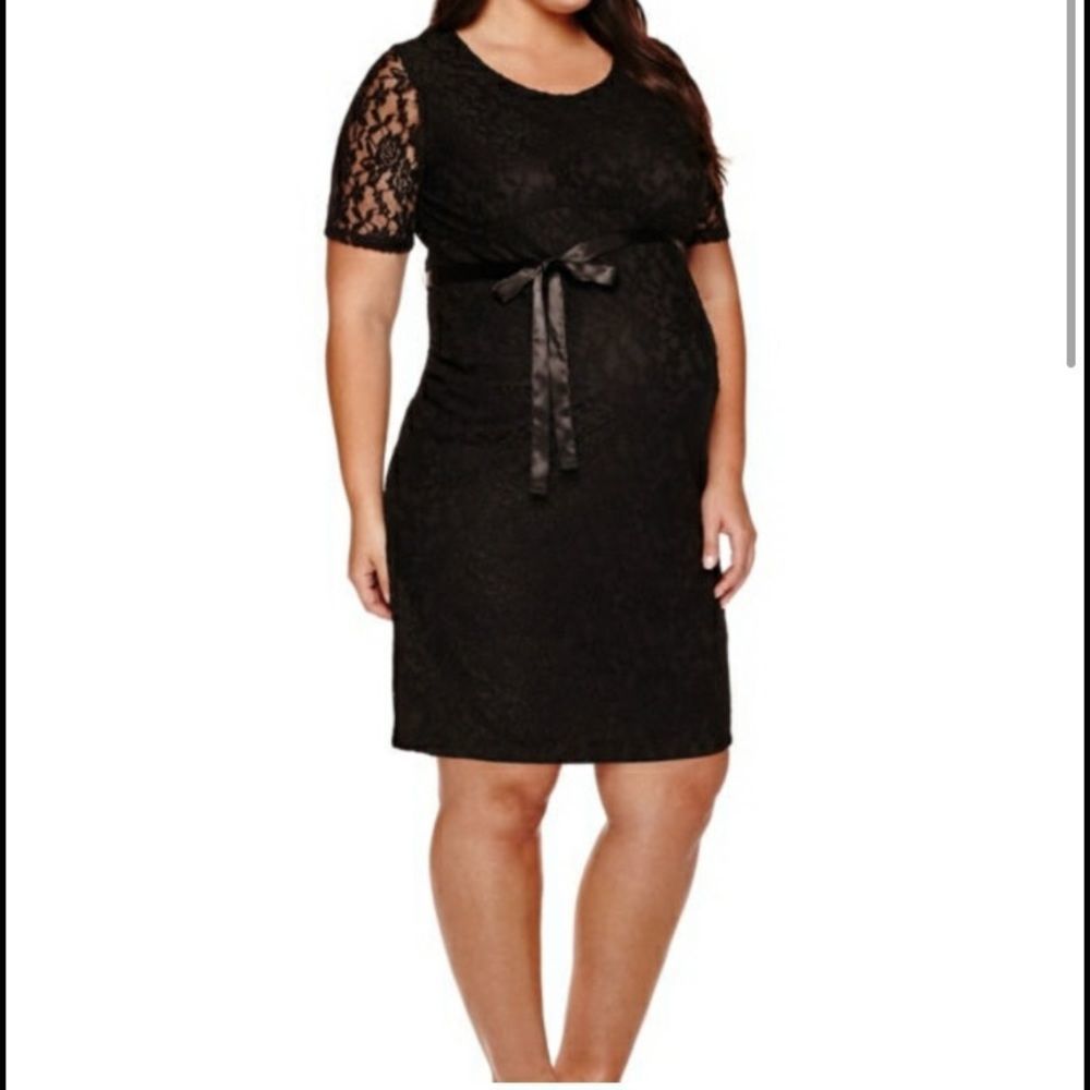 Planet Motherhood Black Lace dress cocktail Large NWT